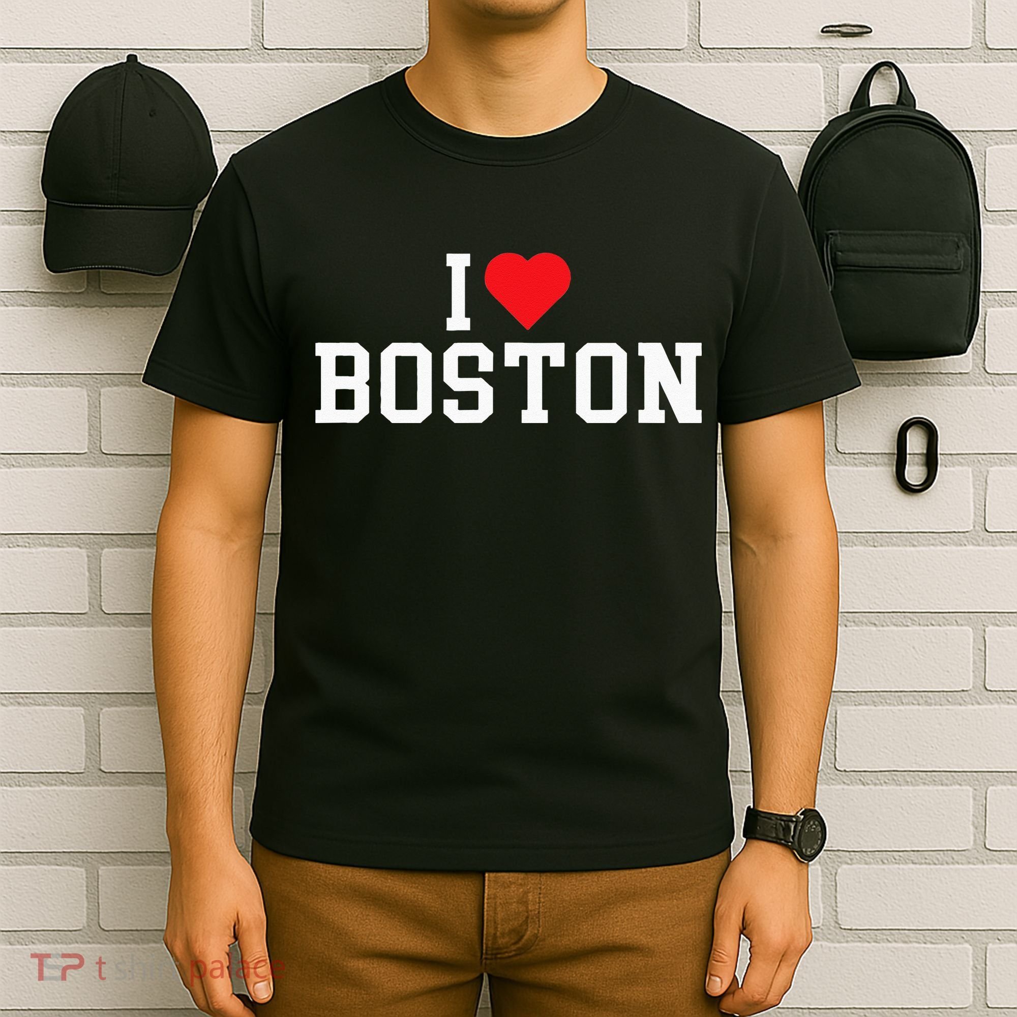 I Love Boston Massachusetts Throwback T-Shirt