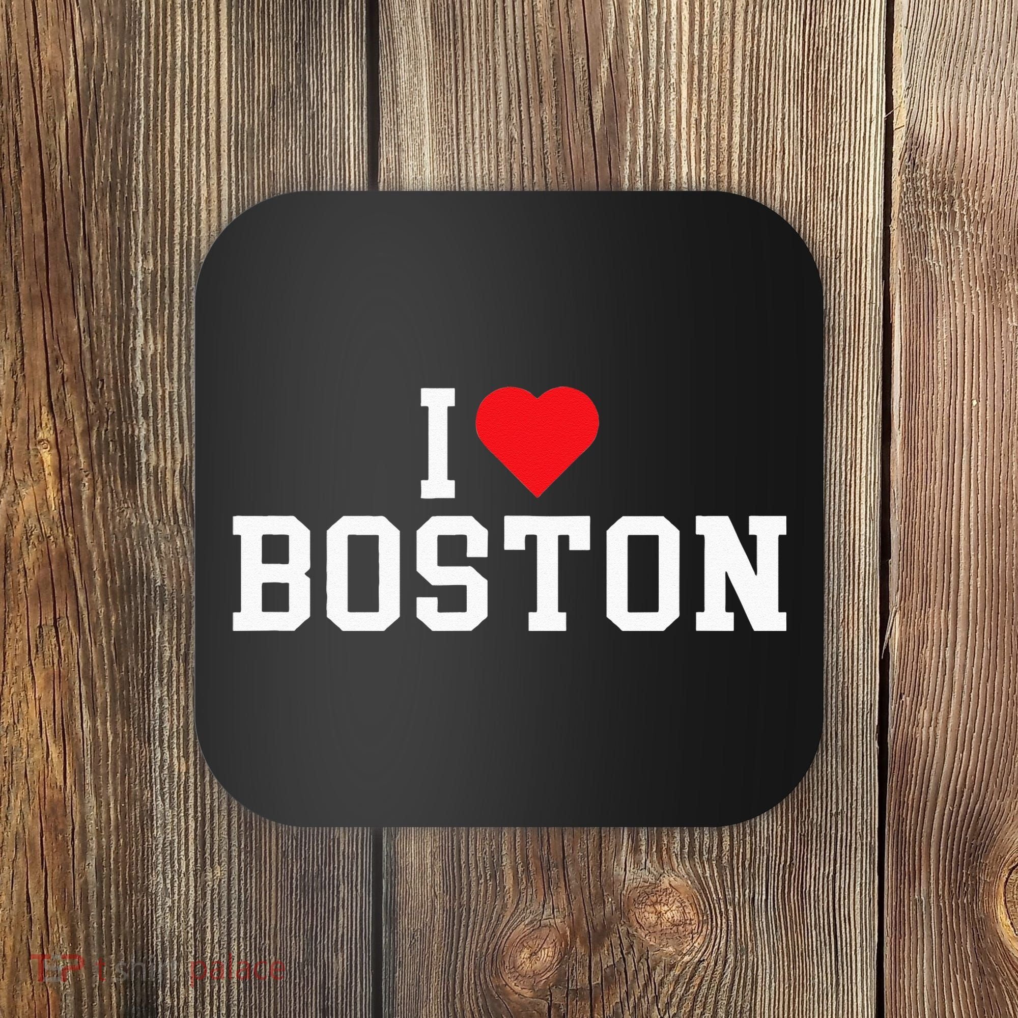 I Love Boston Massachusetts Throwback Coaster