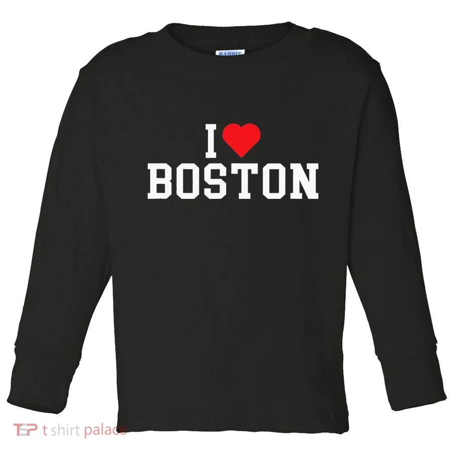I Love Boston Massachusetts Throwback Toddler Long Sleeve