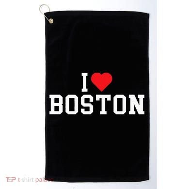 I Love Boston Massachusetts Throwback Golf Towel