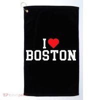 I Love Boston Massachusetts Throwback Golf Towel thumb 0