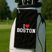 I Love Boston Massachusetts Throwback Golf Towel thumb 2