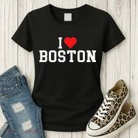 I Love Boston Massachusetts Throwback Women's T-Shirt thumb 3