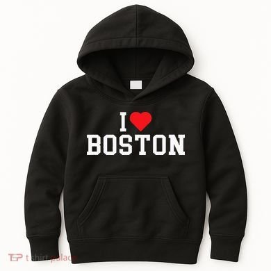 I Love Boston Massachusetts Throwback Kids Hoodie