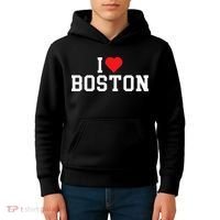 I Love Boston Massachusetts Throwback Kids Hoodie thumb 4