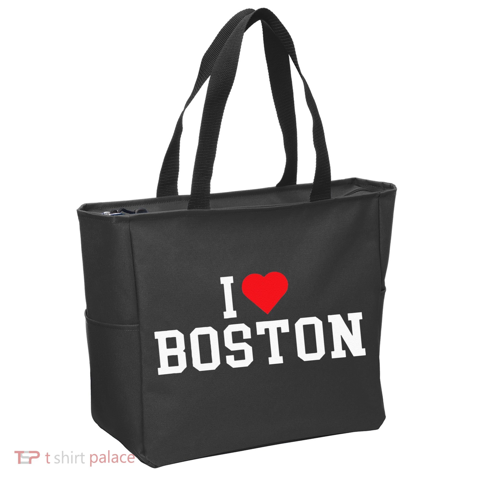 I Love Boston Massachusetts Throwback Tote Bag