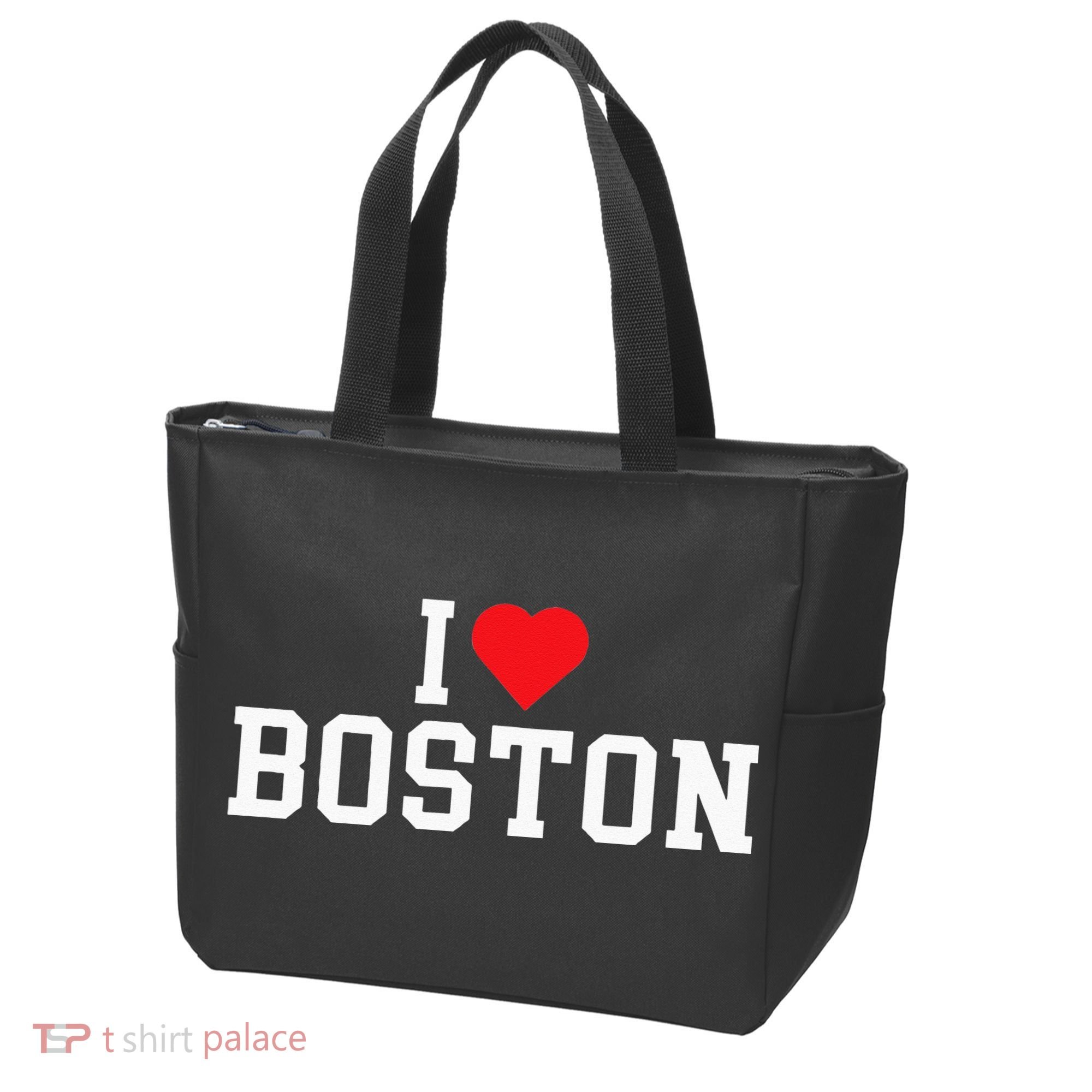I Love Boston Massachusetts Throwback Tote Bag