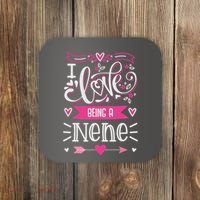 I Love Being A Nene Floral Nene Grandparents Day Gift Coaster thumb 0