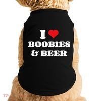 I Love Boobies And Beer Funny Humorous Doggie Tank thumb 0