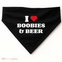 I Love Boobies And Beer Funny Humorous USA-Made Doggie Bandana thumb 0