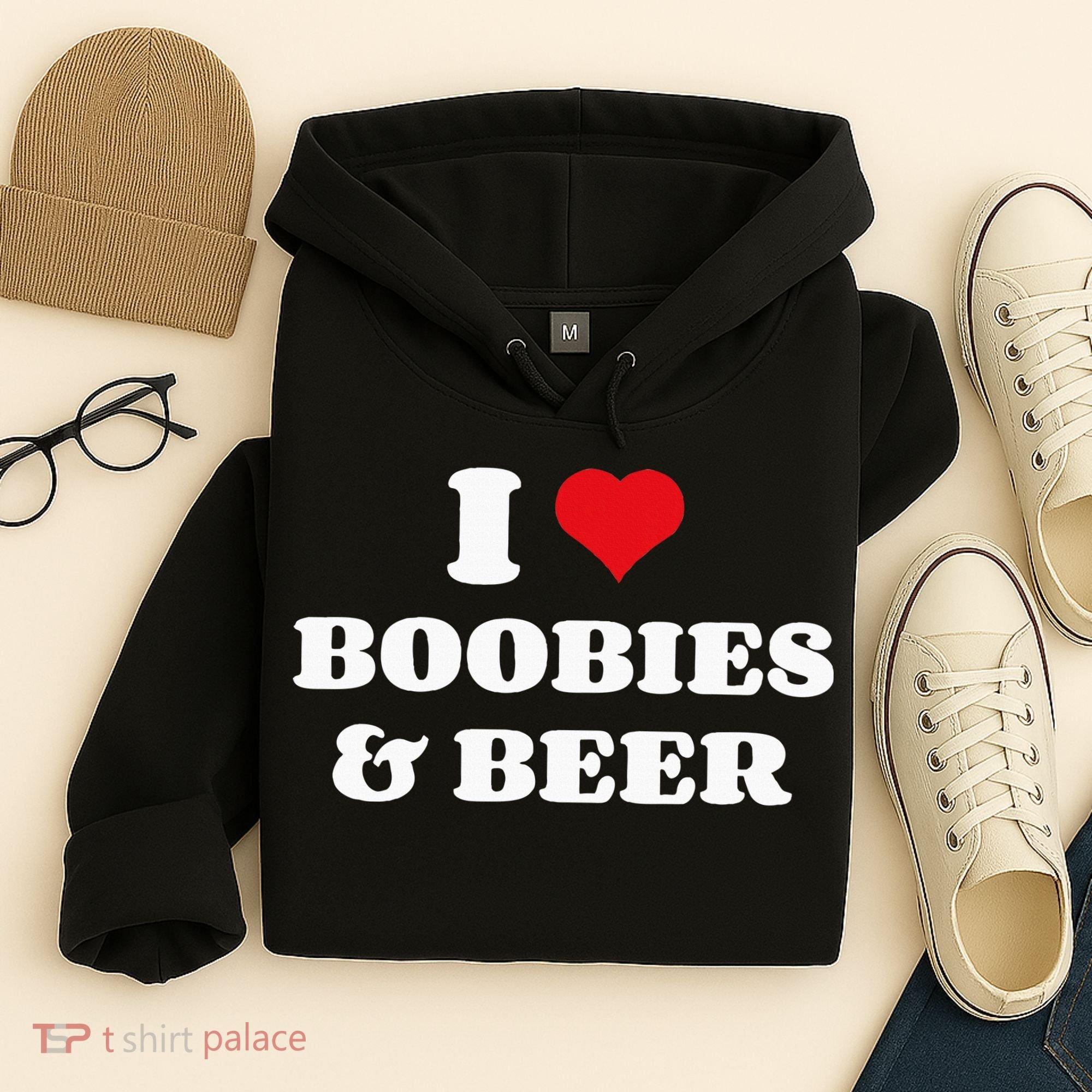 I Love Boobies And Beer Funny Humorous Hoodie