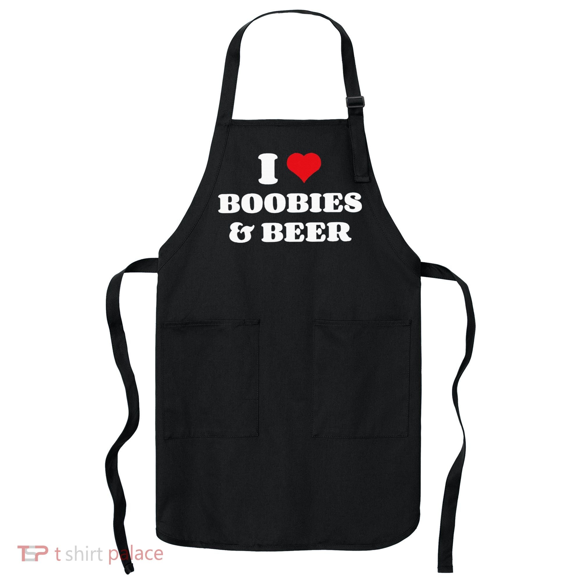 I Love Boobies And Beer Funny Humorous Apron