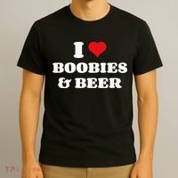 I Love Boobies And Beer Funny Humorous T-Shirt thumb 3