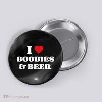 I Love Boobies And Beer Funny Humorous Button thumb 0