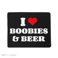 I Love Boobies And Beer Funny Humorous Mousepad thumb 0