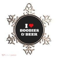 I Love Boobies And Beer Funny Humorous Ornament thumb 0