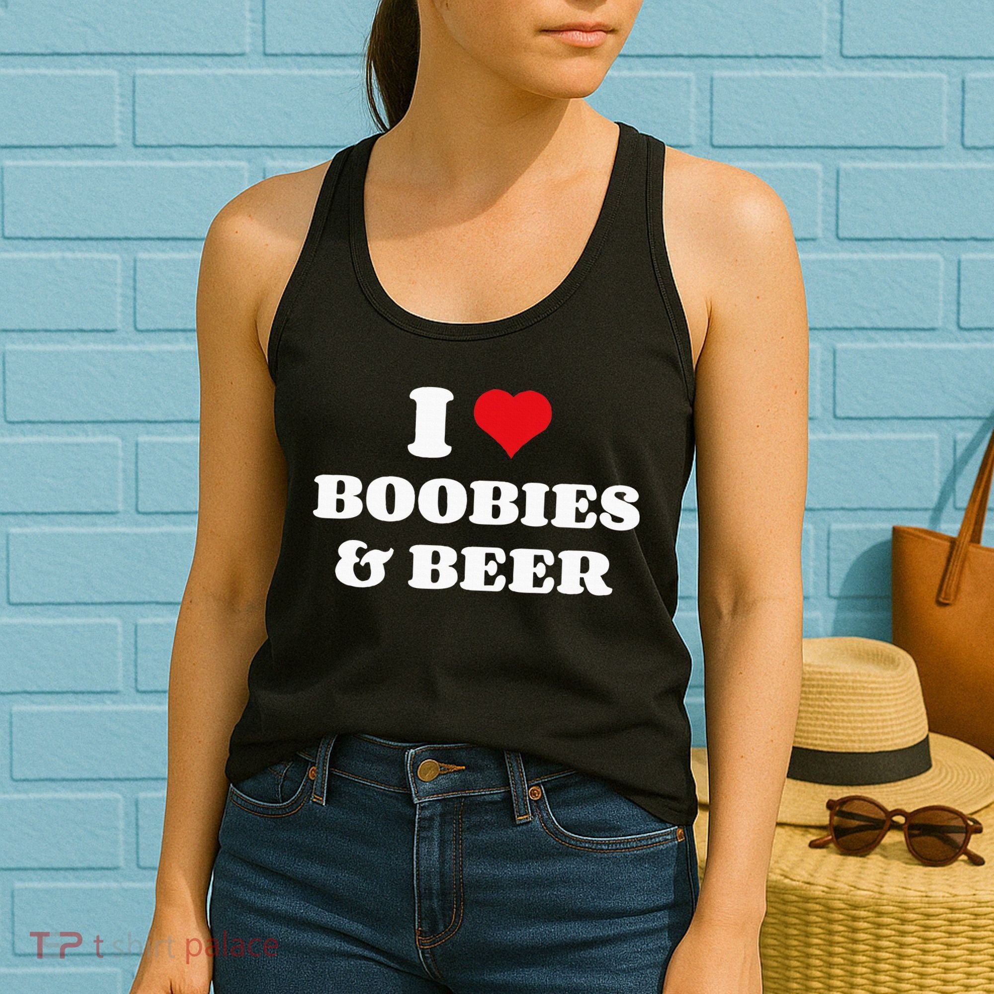 I Love Boobies And Beer Funny Humorous Women's Tank Top