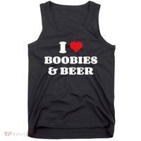 I Love Boobies And Beer Funny Humorous Tank Top thumb 0
