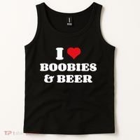 I Love Boobies And Beer Funny Humorous Tank Top thumb 2