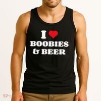 I Love Boobies And Beer Funny Humorous Tank Top thumb 3