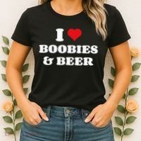 I Love Boobies And Beer Funny Humorous Women's T-Shirt thumb 2