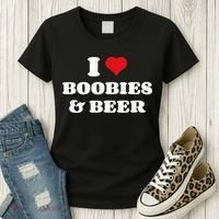 I Love Boobies And Beer Funny Humorous Women's T-Shirt thumb 3