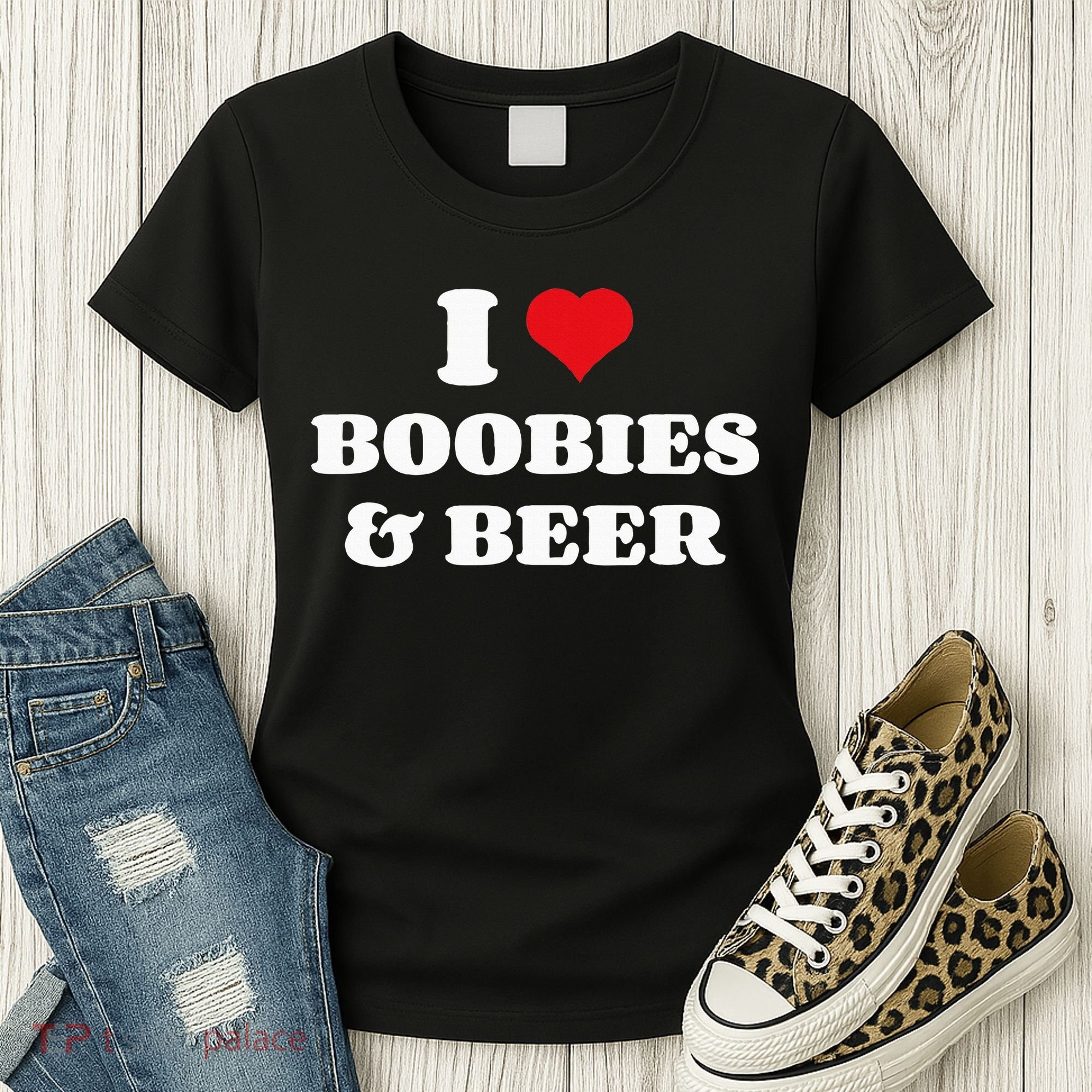 I Love Boobies And Beer Funny Humorous Women's T-Shirt