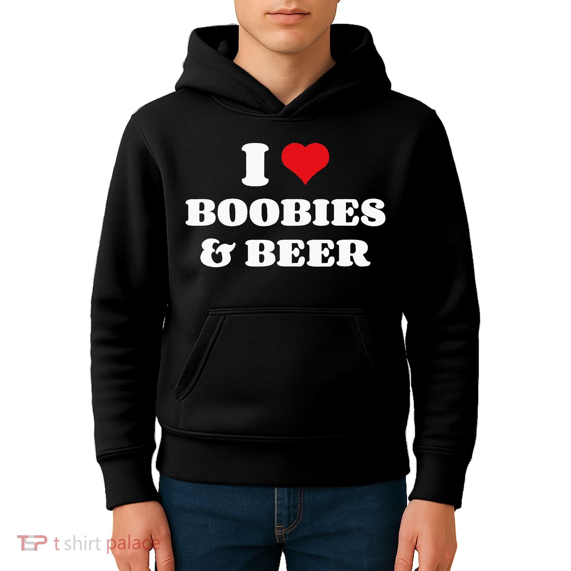 I Love Boobies And Beer Funny Humorous Kids Hoodie
