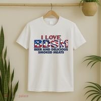 I Love BDSM Beers And Delicious Smoked Meats 4th Of July T-Shirt thumb 2