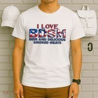 I Love BDSM Beers And Delicious Smoked Meats 4th Of July T-Shirt thumb 6