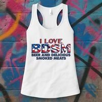 I Love BDSM Beers And Delicious Smoked Meats 4th Of July Women's Tank Top thumb 3