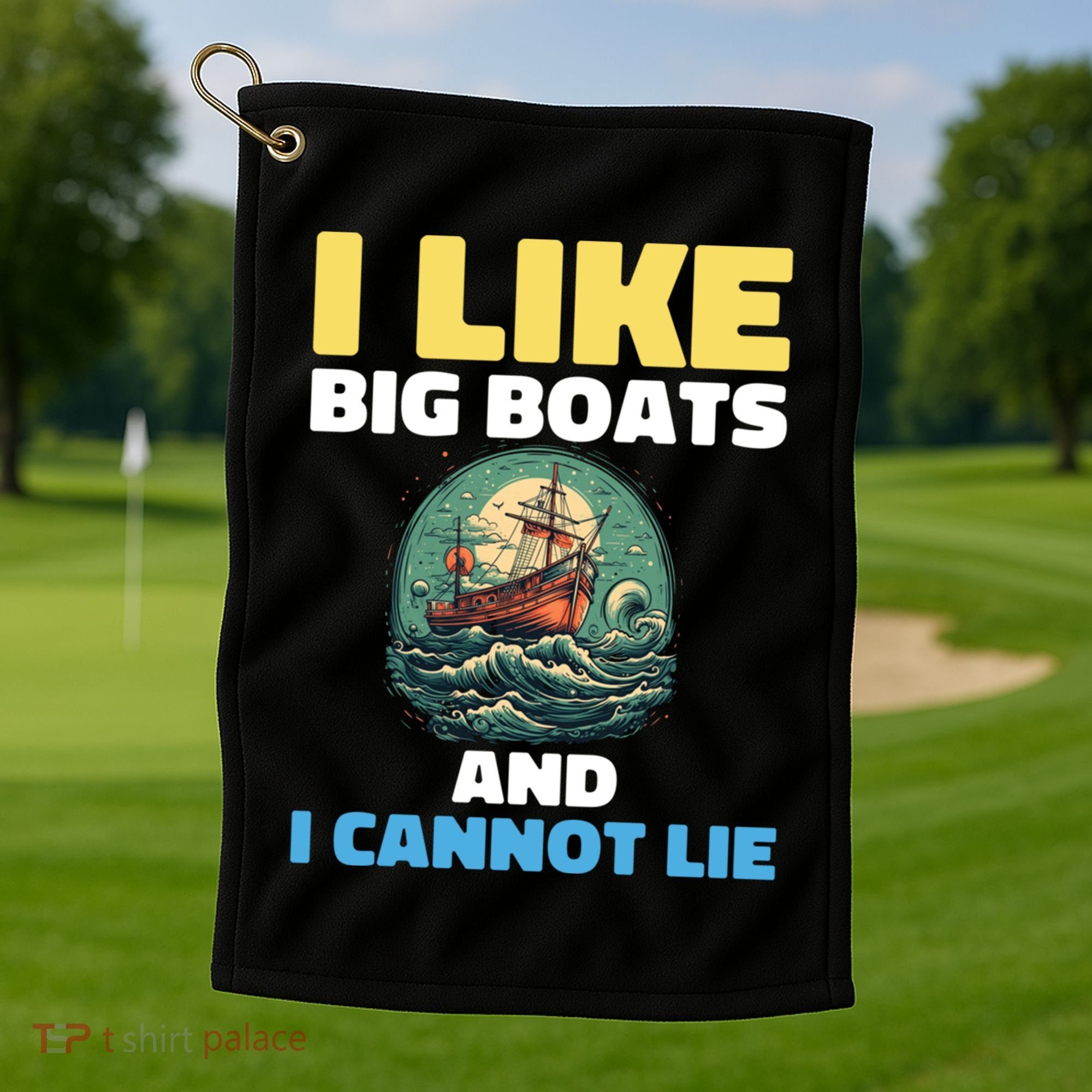 I Like Big Boats And I Cannot Lie Cool Gift Golf Towel