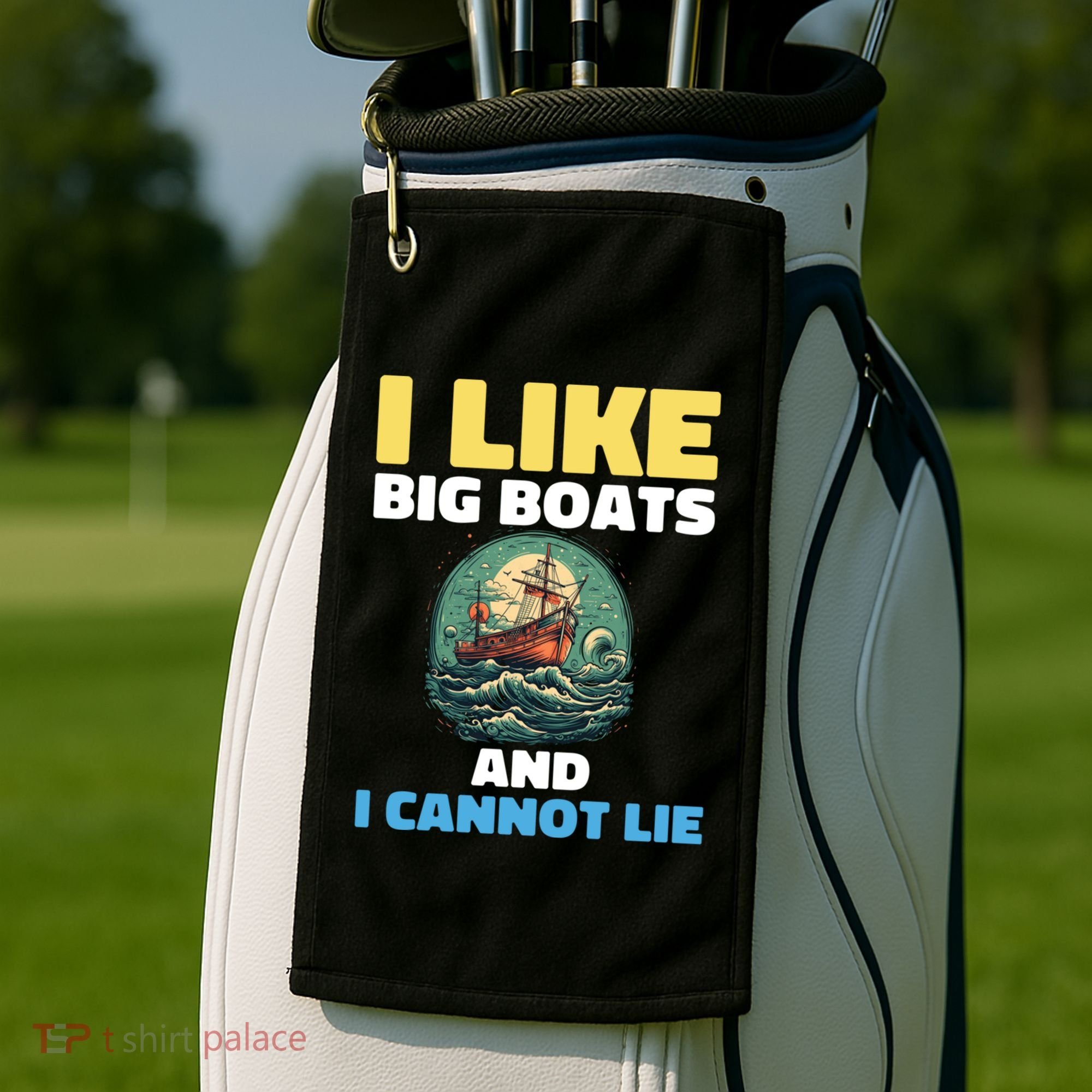 I Like Big Boats And I Cannot Lie Cool Gift Golf Towel