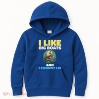 I Like Big Boats And I Cannot Lie Cool Gift Kids Hoodie thumb 0