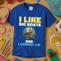 I Like Big Boats And I Cannot Lie Cool Gift Kids T-Shirt thumb 3