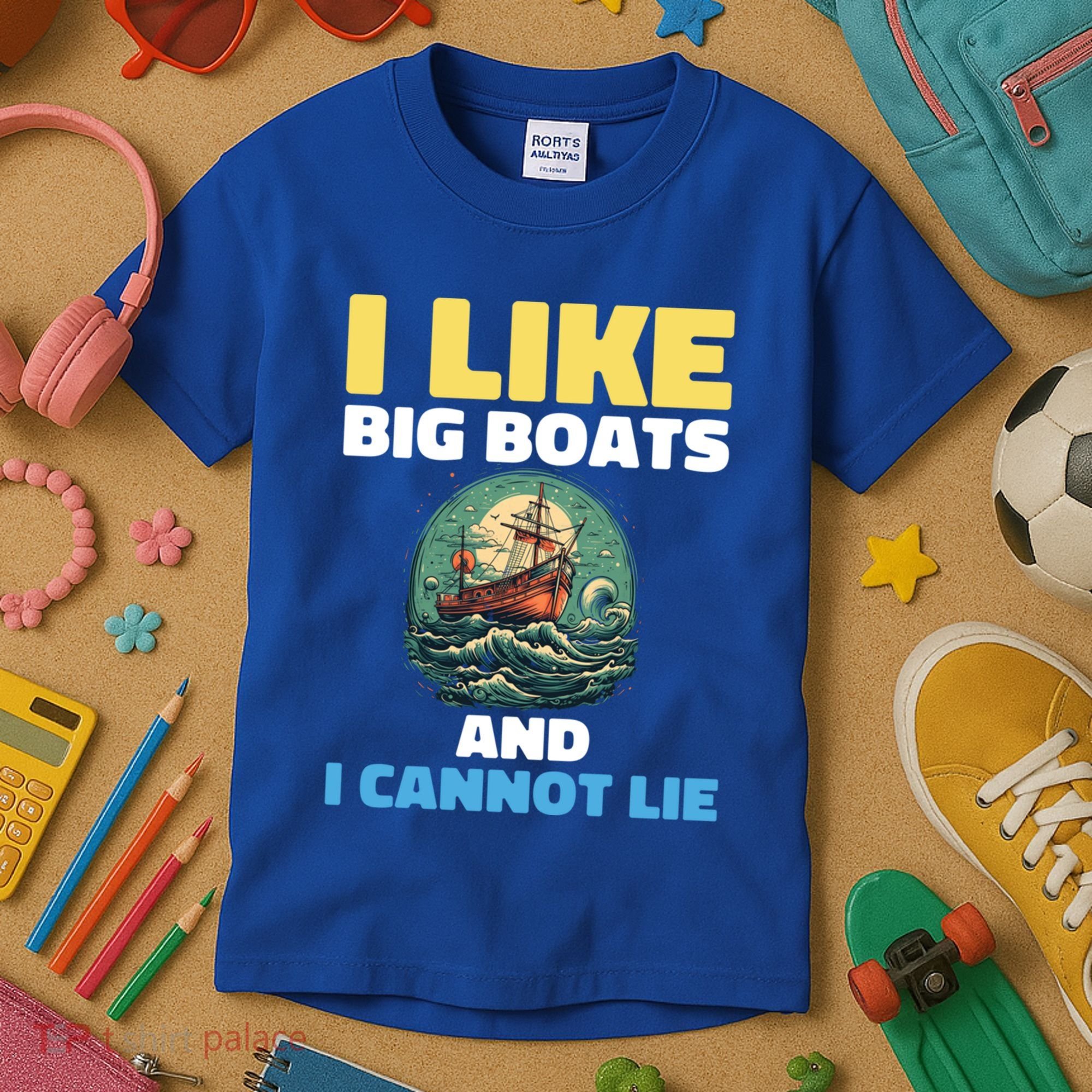I Like Big Boats And I Cannot Lie Cool Gift Kids T-Shirt