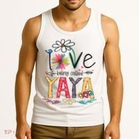 I Love Being Called Yaya Sunflower Mother's Day Tank Top thumb 3
