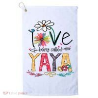 I Love Being Called Yaya Sunflower Mother's Day Golf Towel thumb 0