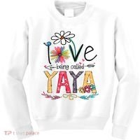 I Love Being Called Yaya Sunflower Mother's Day Kids Sweatshirt thumb 0
