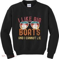 I Like Big Boats And I Cannot Lie Yacht Boating Funny Cruise Kids Sweatshirt thumb 0