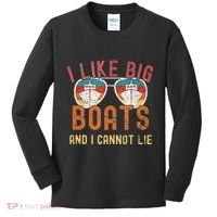 I Like Big Boats And I Cannot Lie Yacht Boating Funny Cruise Kids Long Sleeve Shirt thumb 0