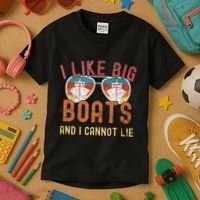 I Like Big Boats And I Cannot Lie Yacht Boating Funny Cruise Kids T-Shirt thumb 3