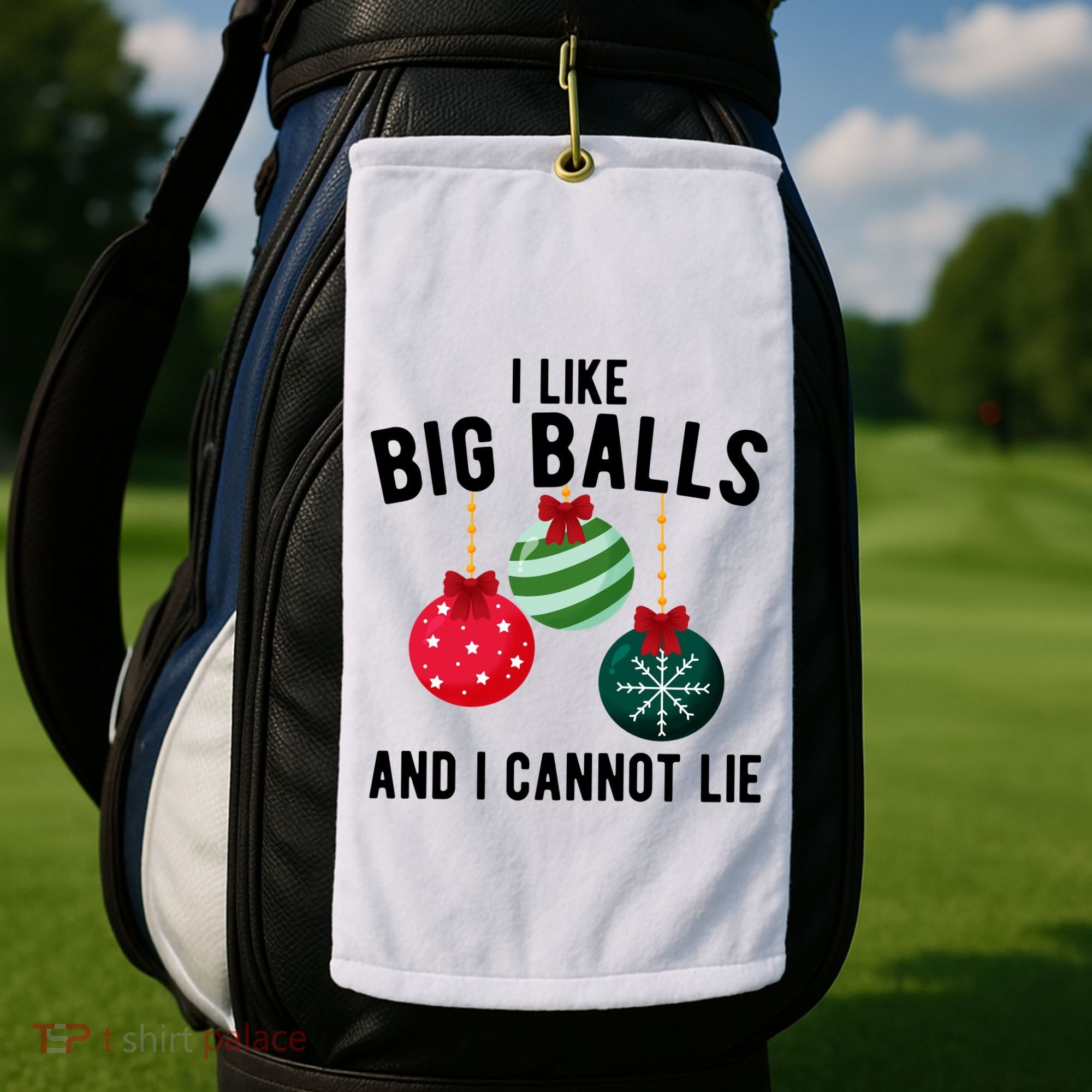 I Like Big Balls And I Cannot Lie Funny Christmas Golf Towel