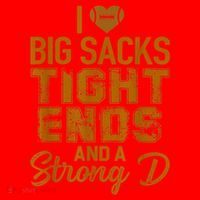 I Love Big Sacks Tight Ends And A Strong D Funny Football Santa Hat thumb 1