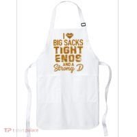 I Love Big Sacks Tight Ends And A Strong D Funny Football Apron thumb 0