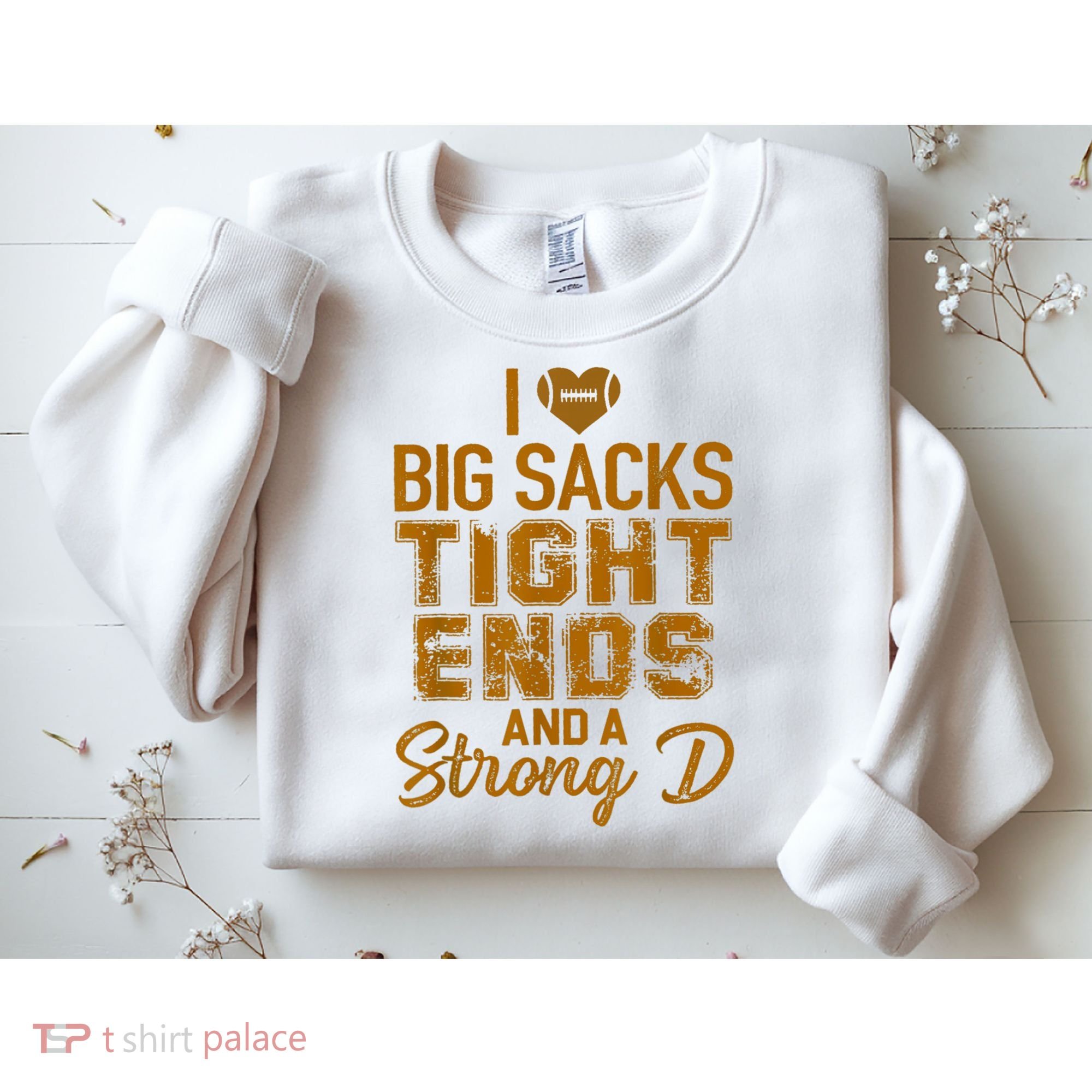 I Love Big Sacks Tight Ends And A Strong D Funny Football Sweatshirt