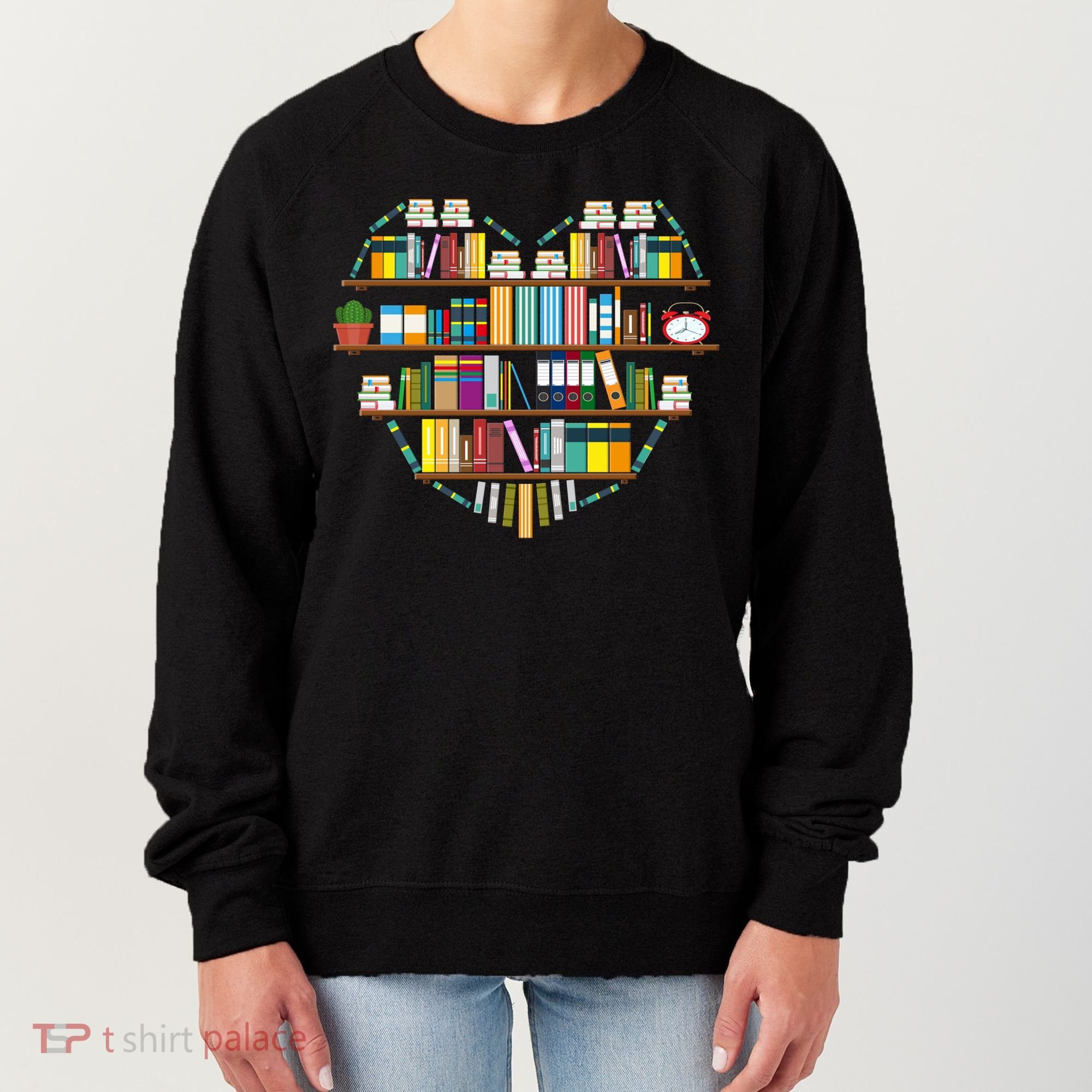 I Love Books Gift Heart Shaped Books Gift Women's Sweatshirt