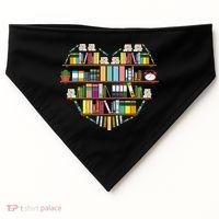 I Love Books Gift Heart Shaped Books Gift USA-Made Doggie Bandana thumb 0