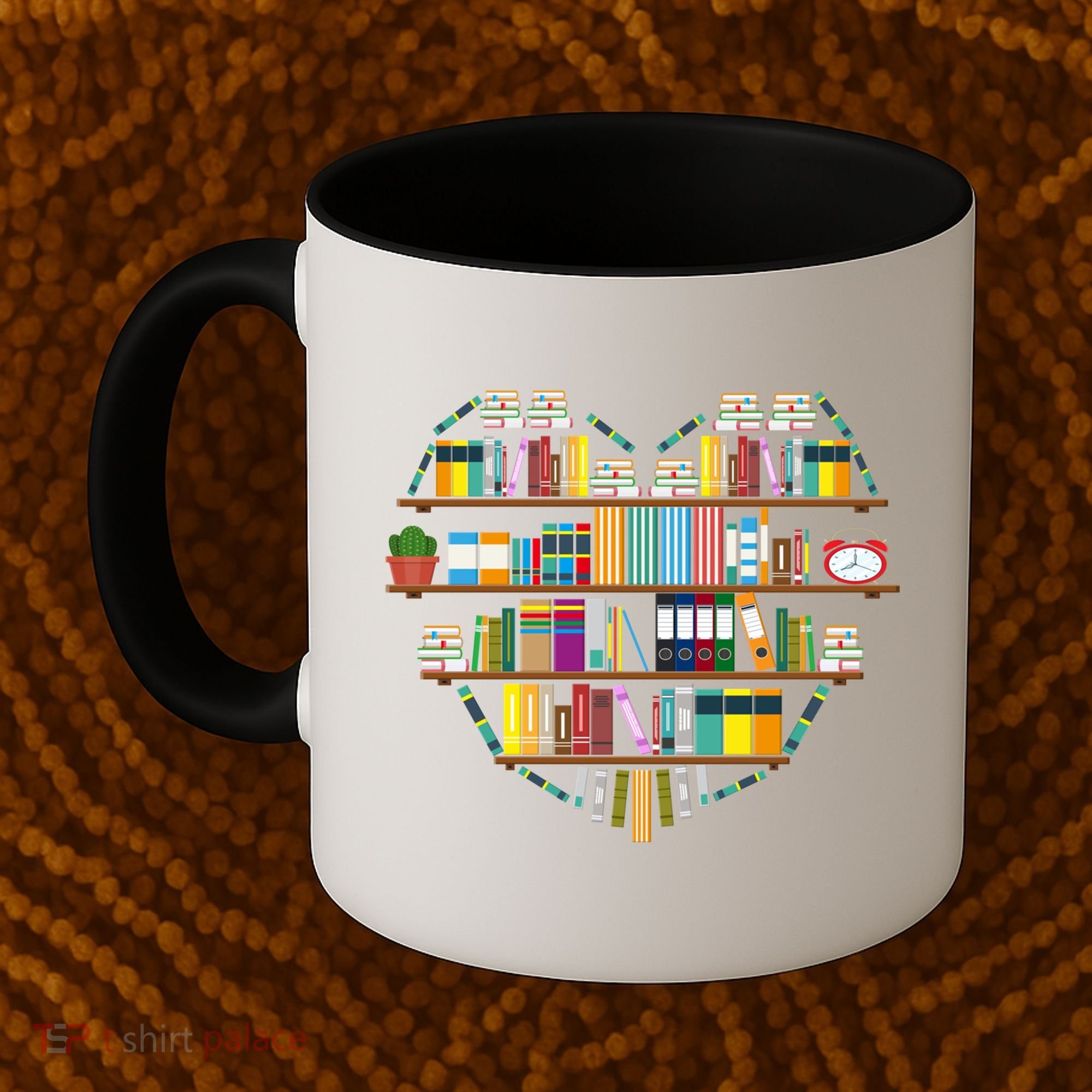I Love Books Gift Heart Shaped Books Gift Coffee Mug