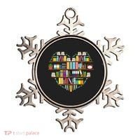 I Love Books Gift Heart Shaped Books Gift Ornament thumb 0